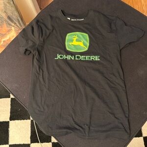 John Deere Black Short Sleeve Tee with Green and Yellow Logo